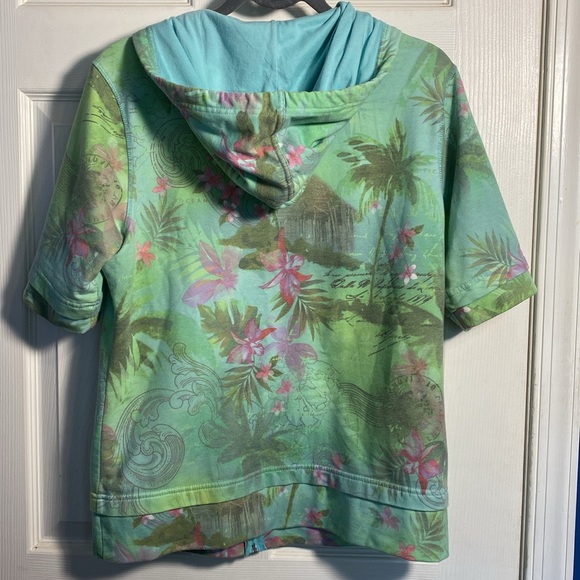 Mind Body and Soul Short Sleeve Sweatshirt Jacket, Large - Picture 2 of 6